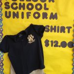 This is an image of the Pollock School uniform that is on sale for twelve dollars.